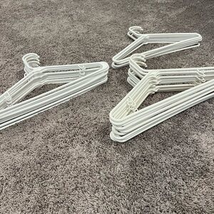 30 White Plastic Hangers